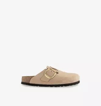 Бостонские замшевые сабо с большой пряжкой Birkenstock, желтый
