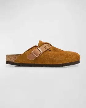 Бостонские замшевые сабо с пряжкой и пряжкой BIRKENSTOCK, цвет Mink