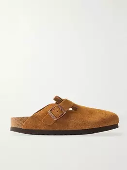 Бостонские замшевые тапочки Birkenstock, коричневый