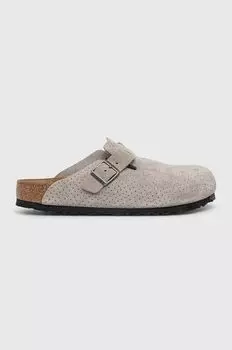 Бостонские замшевые тапочки Birkenstock, серый