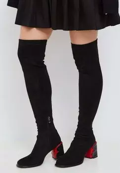 Ботфорты Block Heel Cesare Gaspari, цвет black suede