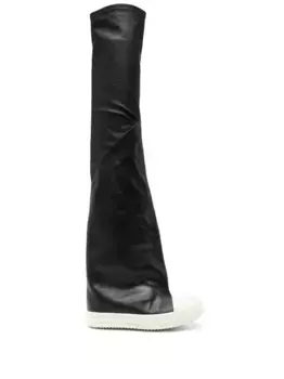 Ботфорты с контрастным носком Rick Owens, черный