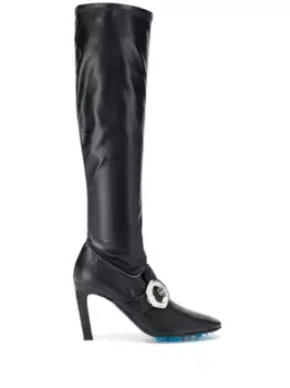 Ботфорты с пряжками OFF-WHITE, черный
