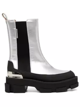 Both ботинки с эффектом металлик, серебристый