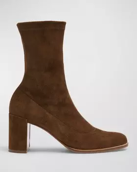 Ботильоны Adoxa из эластичной замши с красной подошвой Christian Louboutin