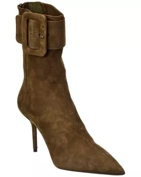 Ботильоны Aquazzura St. Honore Buckle 85 из замши, зеленый