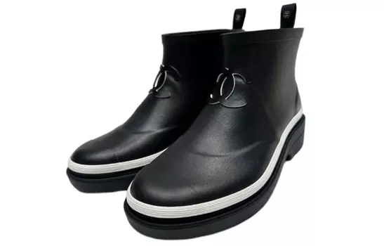 Женские ботильоны Chanel, черный/белый