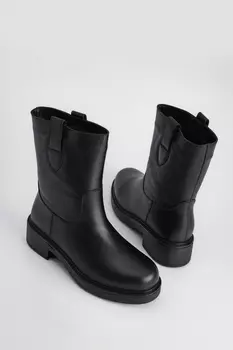 Ботильоны - Черный - На плоской подошве Marjin, черный