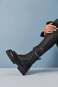 Ботильоны - Черный - На плоской подошве Yaya by Hoti, черный