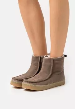 Ботильоны Clarks с мехом, серо-коричневый