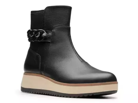 Ботильоны Clarks Zylah Rose на танкетке, черная кожа