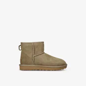 Ботильоны Classic mini ii из замши и овчины с нашивкой-логотипом Ugg, коричневый
