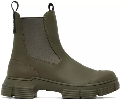 Ботильоны цвета хаки City GANNI