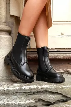 Ботильоны Della с декоративной молнией Linzi, черный