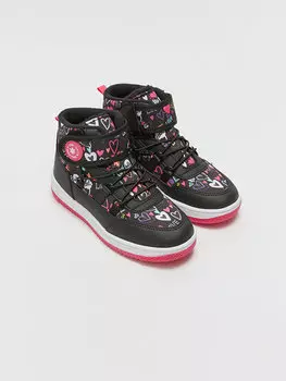 Ботильоны для девочек на шнуровке с принтом и липучками LCW STEPS