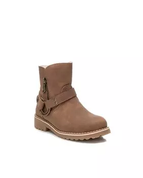 Ботильоны для девочки светло-бежевого цвета на молнии Xti, коричневый