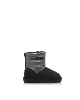 Ботильоны для девочки в стиле милитари из ткани с металлизированным эффектом Mustang, черный