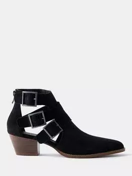 Ботильоны elora из вырезанной кожи с пряжкой Mint Velvet, черный