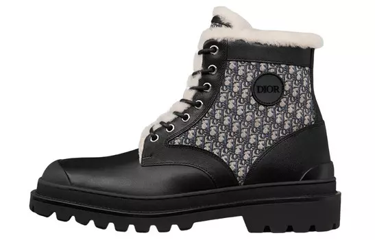 Ботильоны Explorer, черный, бежевый, черный, косой жаккард Dior