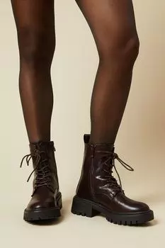 Ботильоны Faith Maggie с кружевом спереди, коричневый