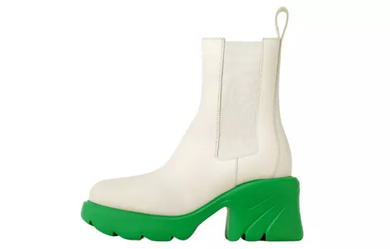 Ботильоны Flash Shearling, белые, женские, Parakeet Bottega Veneta
