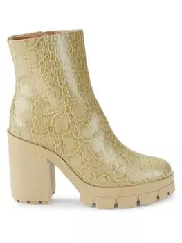 Ботильоны Gwendoline из кожи с тиснением под крокодила Schutz, бежевый