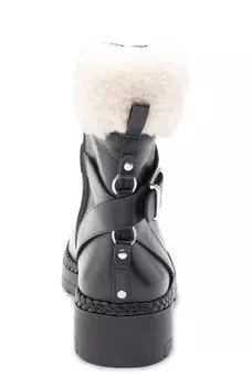 Ботильоны Helina Combat с искусственной овчиной BCBGMAXAZRIA, черный