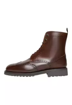 Ботильоны Henry Stevens на шнуровке "Ella FBDB business Shoes", женские ботильоны кожаная обувь ручной работы, ботинки на шнуровке, коричневый