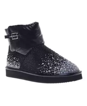 Ботильоны из черного нейлона и замши со стразами. Baldinini, черный