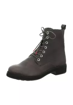 Ботильоны из кожи наппа Think!, темно-серый