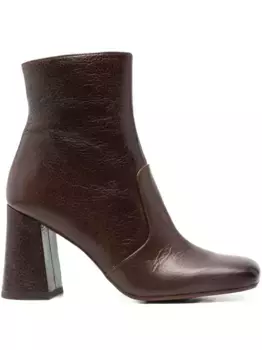 Ботильоны из кожи с блочным каблуком высотой 85 мм Chie Mihara, коричневый