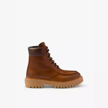 Ботильоны из кожи с мягкой манжетой Prada, коричневый
