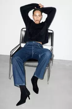 Ботильоны из кожи с стрейчем & Other Stories, черный