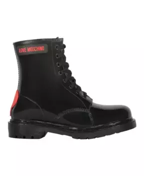 Ботильоны из лакированной кожи с круглым носком. Love Moschino, черный