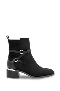 Ботильоны из микрозамши Avalon на низком каблуке Paradox London, черный