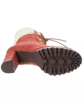 Ботильоны из замши и овчины Stuart Weitzman Rockie Chill, коричневый