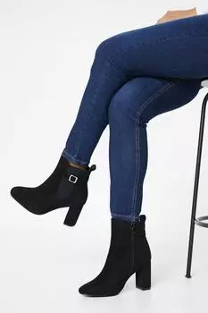 Ботильоны Jillian на высоком блочном каблуке с ремешком на щиколотке из искусственной замши Oasis, черный