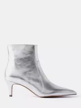 Ботильоны kaia из кожи котенка на каблуке Mint Velvet, серебряный