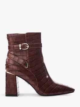 Ботильоны Kamina из лакированной кожи под крокодила Moda in Pelle, коричневый