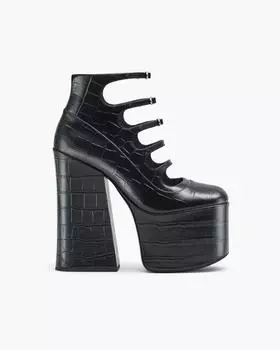 Ботильоны Kiki с тиснением под крокодила Marc Jacobs, черный
