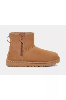 Ботильоны - Коричневые - На плоской подошве UGG, коричневый