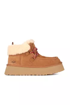 Ботильоны - Коричневые - На плоской подошве UGG, коричневый