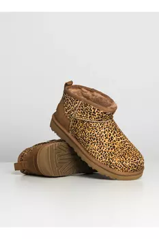 Ботильоны - Коричневые - На плоской подошве UGG, коричневый