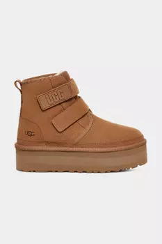 Ботильоны - Коричневые - На плоской подошве UGG, коричневый