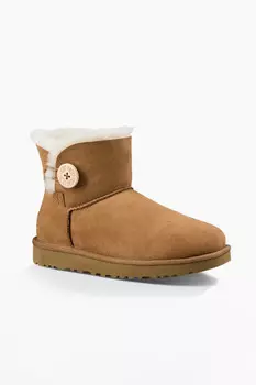 Ботильоны - Коричневые - На плоской подошве UGG, коричневый