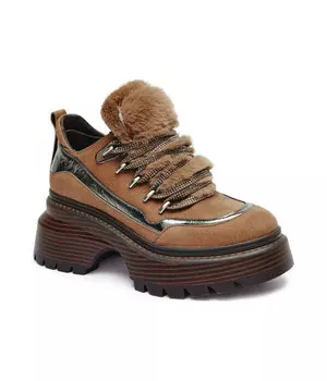 Ботильоны кожаные Michael Kors Shiloh на платформе, коричневый