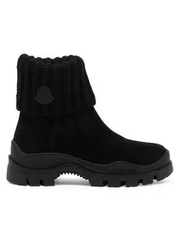 Ботильоны Laru из замши и трикотажа Moncler, черный
