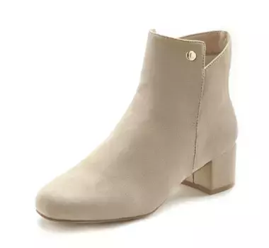 Ботильоны LASCANA, на удобном блочном каблуке, ботильоны, ботинки VEGAN, бежевый
