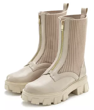 Ботильоны LASCANA Reiverschlussstiefel, бежевый