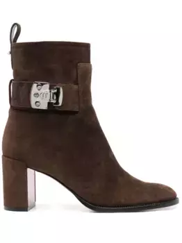 Ботильоны Lock 70 Christian Louboutin, коричневый
